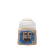 Citadel Layer Paint: Karak Stone - Small paint pot with beige-colored Citadel Layer Paint labeled Karak Stone.
