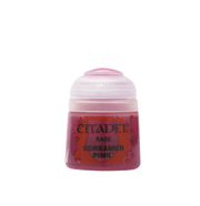 Citadel Base Paint: Screamer Pink - Small clear plastic pot of Citadel Base Paint in vibrant Screamer Pink with black text label.