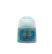 Citadel Layer Paint: Sybarite Green - Small Citadel Layer Paint pot labeled Sybarite Green with teal-green paint visible inside.