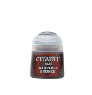 Citadel Base Paint: Warplock Bronze - Citadel Base Paint Warplock Bronze bottle with dark bronze metallic paint visible inside.