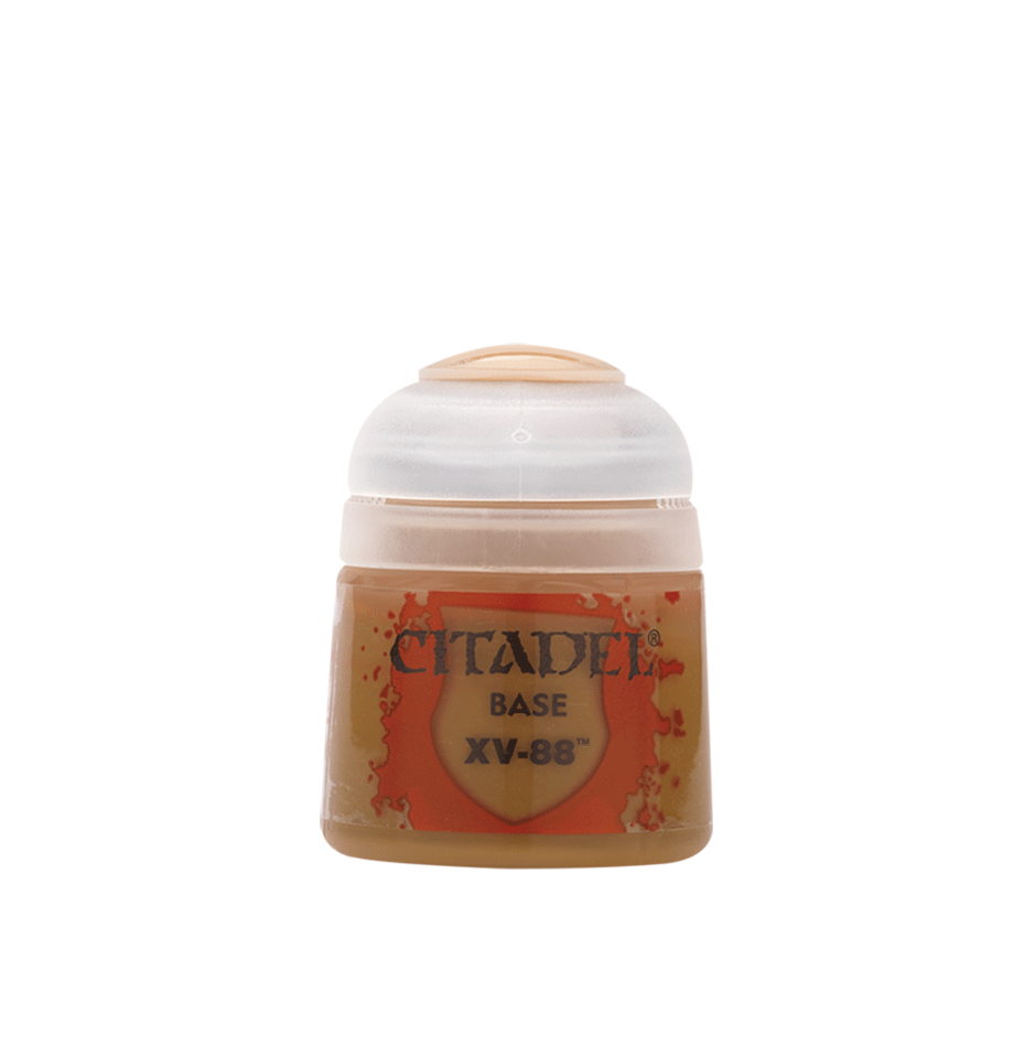 Citadel Base Paint: XV-88 - Small Citadel Base Paint pot labeled XV-88 with tan-colored paint inside.