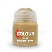 Citadel Base Paint: Morghast Bone - Small beige paint pot labeled Citadel Base Morghast Bone with a clear plastic twist-off lid.