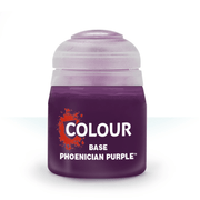 Citadel Base Paint: Phoenician Purple - Small round paint pot with a frosted lid, labeled "Colour Base Phoenician Purple" in deep purple color.