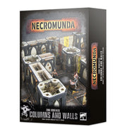 Warhammer Necromunda - Zone Mortalis - Columns and Walls (PREORDER) - Modular grey plastic columns and walls terrain pieces with industrial sci-fi detailing for Warhammer Necromunda Zone.