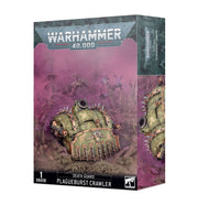 Warhammer 40,000 - Death Guard - Plagueburst Crawler - Warhammer 40,000 Death Guard Plagueburst Crawler model box with green armored vehicle and spiked details against purple.