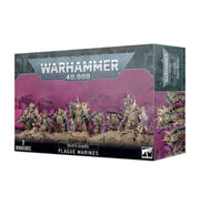 Warhammer 40,000 - Death Guard - Plague Marines - Boxed set of seven detailed Warhammer 40,000 Death Guard Plague Marine miniatures with greenish, decayed armor and pestilent