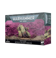 Warhammer 40,000 - Death Guard - Myphitic Blight-Hauler - Warhammer 40K Death Guard Myphitic Blight-Hauler miniature in green with rusted, corroded armor and toxic waste barrels on a