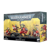 Warhammer 40,000 - Orks - Squighoig Boyz - Warhammer 40,000 Orks Squighoig Boyz box showing five green-skinned orks wielding weapons and riding squigs on detailed.