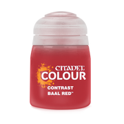 Citadel Contrast Paint: Baal Red - Citadel Contrast Paint Baal Red bottle with frosted cap and red label.