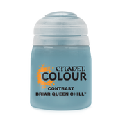 Citadel Contrast Paint: Briar Queen Chill - Small frosted blue paint pot labeled Citadel Colour Contrast Briar Queen Chill with clear lid.