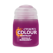 Citadel Contrast Paint: Sigvald Burgundy - Citadel Contrast Paint bottle in Sigvald Burgundy with clear cap and magenta label.