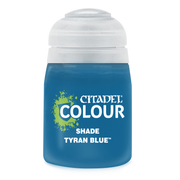 Citadel Shade Paint: Tyran Blue - Small jar of Citadel Colour Shade paint in Tyran Blue with clear plastic lid.