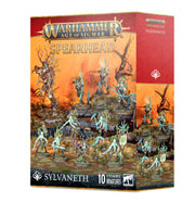 Warhammer Age of Sigmar - Sylvaneth - Spearhead Box - Warhammer Age of Sigmar Sylvaneth Spearhead box featuring painted forest spirit miniatures with spears and wooden armor on a