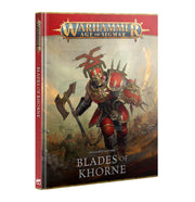 Warhammer Age of Sigmar - Blades of Khorne - Battletome - Hardcover book with red and brown cover featuring a menacing armored warrior wielding a large axe, titled Warhammer Age of.
