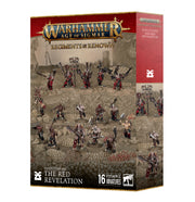 Warhammer Age of Sigmar - Blades of Khorne - The Red Revelation - Warhammer Age of Sigmar Blades of Khorne Red Revelation box featuring 16 painted miniature warrior figures in red and black.