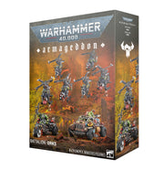 Warhammer 40,000 - Orks - Armageddon Battalion (PREORDER) - Warhammer 40,000 Armageddon Battalion box featuring green-skinned Ork miniatures with weapons and a heavily armored tank on.