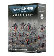 Warhammer 40,000 - Adepta Sororitas - Armageddon Battalion (PREORDER) - Warhammer 40,000 Adepta Sororitas Armageddon Battalion box featuring detailed gothic female warrior miniatures in black.
