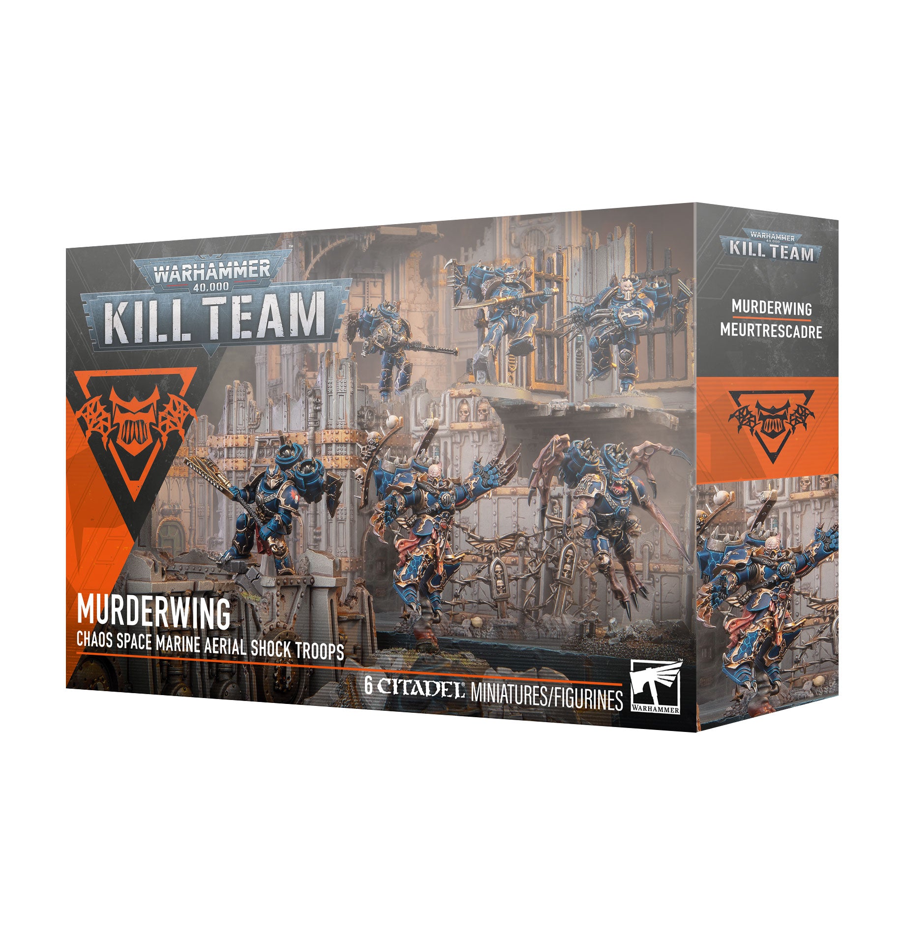 Kill Team: Murderwing - Warhammer Kill Team Murderwing box featuring sci-fi miniature figures in dynamic poses on a battlefield background with dark