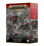 Warhammer Age of Sigmar - Spearhead - City of Ash Gaming Pack (PREORDER) - Warhammer Age of Sigmar Spearhead City of Ash Gaming Pack box featuring detailed miniatures and city terrain pieces in dark.