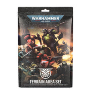 Warhammer 40,000 - Terrain Area Set (PREORDER) - Warhammer 40,000 Terrain Area Set packaging with vibrant sci-fi battle art and dark textured background.