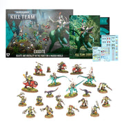 Warhammer 40,000 - Kill Team - Exodite (PREORDER) - Warhammer 40K Kill Team Exodite set with painted alien warrior miniatures on horseback, lush green forest backdrop, and.