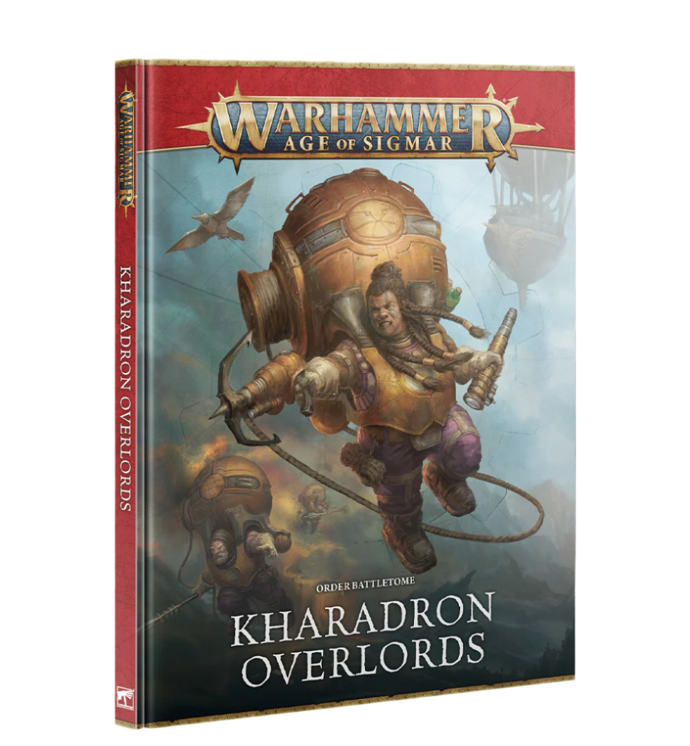 Warhammer Age of Sigmar - Kharadron Overlords - Battletome - Warhammer Age of Sigmar Battletome featuring Kharadron Overlords with steampunk-inspired armored dwarves on cover.