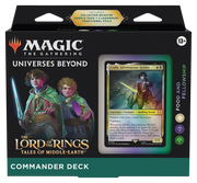 Magic: The Gathering -  Lord of the Rings: Tales of Middle-Earth Commander Deck - Food And Fellowship - The Gathering Lord of the Rings Food and Fellowship Commander Deck packaging featuring Frodo artwork and branded card window.