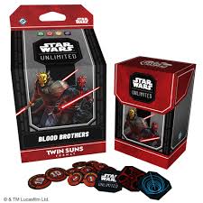 Blood Brothers: Maul and Savage Opress Twin Suns Deck - Star Wars Unlimited Blood Brothers Twin Suns card deck with character artwork, red and black tokens, and themed storage box.