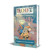 Root RPG: Travelers and Outsiders - Root RPG supplement book with colorful fantasy animal characters on the cover and blue-green background.