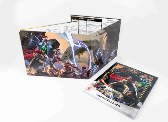 D&D 5E: Grim Hollow 2E: GM Screen - Tri-fold RPG game master screen with dark fantasy artwork featuring armored skeletons and warriors, accompanied by a.