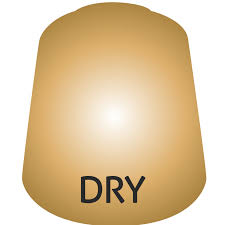 Citadel Dry Paint: Golden Griffon - Golden beige paint swatch labeled "DRY" with smooth, matte finish and rounded top shape.