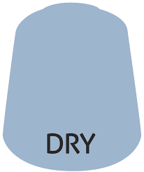 Citadel Dry Paint: Etherium Blue - Light blue matte paint pot with a rounded square cap labeled "DRY" for miniature painting use.