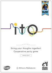 Ito - Ito cooperative party game box with colorful interlocking string design on white background.