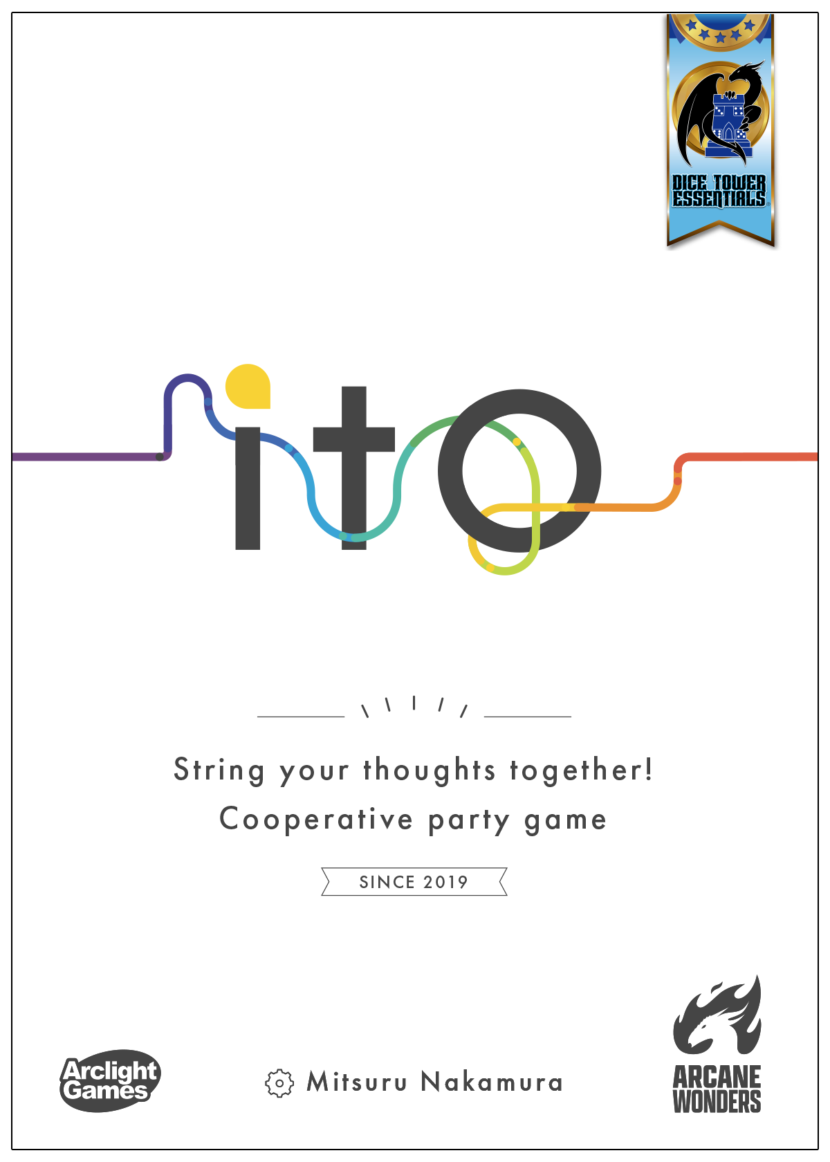 Ito - Ito cooperative party game box with colorful interlocking string design on white background.