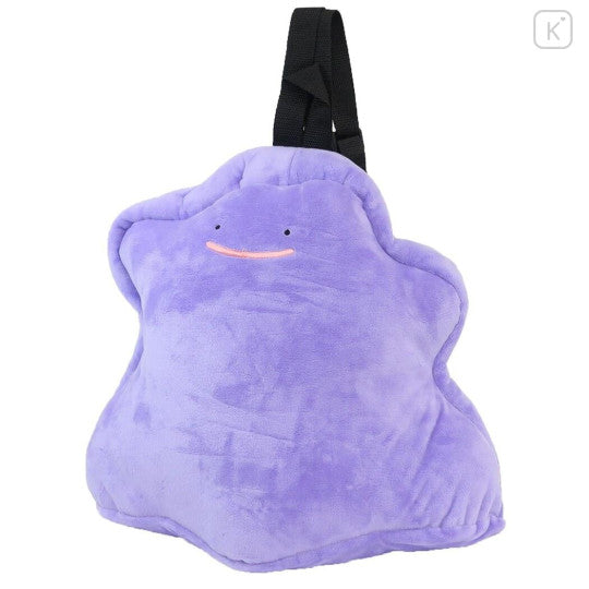 Pokémon Plush Ruck Sack - Ditto - Purple plush backpack shaped like the Pokémon Ditto with simple facial features and a black strap.