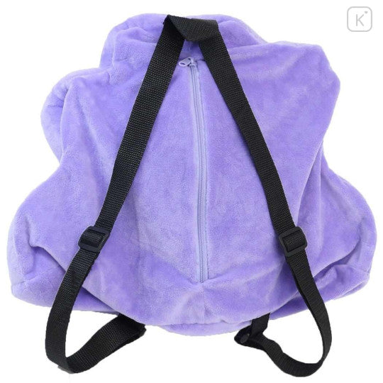 Pokémon Plush Ruck Sack - Ditto - Soft purple plush backpack shaped like Pokémon Ditto with adjustable black straps and a central zipper closure.