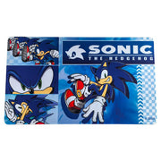 Playmat: Sonic: Modern Sonic - Blue rectangular playmat featuring multiple images of Modern Sonic the Hedgehog in dynamic poses with white and blue.