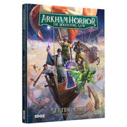 Arkham Horror RPG: Dreams of Kingsport - Arkham Horror RPG book with colorful fantasy cover art showing characters fighting a green creature aboard a flying ship.