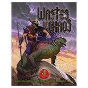 Dungeons & Dragons 5th Edition: Wastes of Chaos - Dungeons & Dragons 5th Edition book cover featuring a horned warrior in dark armor holding a spear, standing beside a large.