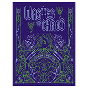 D&D 5E: Wastes of Chaos Limited Edition - Purple book cover with green and silver intricate fantasy designs, featuring two snarling beasts and stylized text reading.