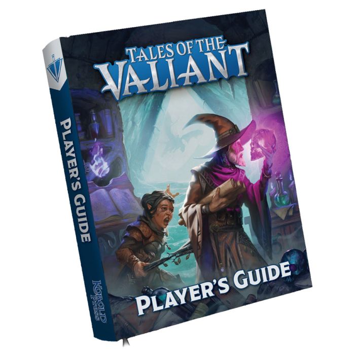 Tales of the Valiant: Player's Guide - Fantasy-themed book cover featuring a wizard and warrior casting spells, dark blue tones, titled Tales of the Valiant.
