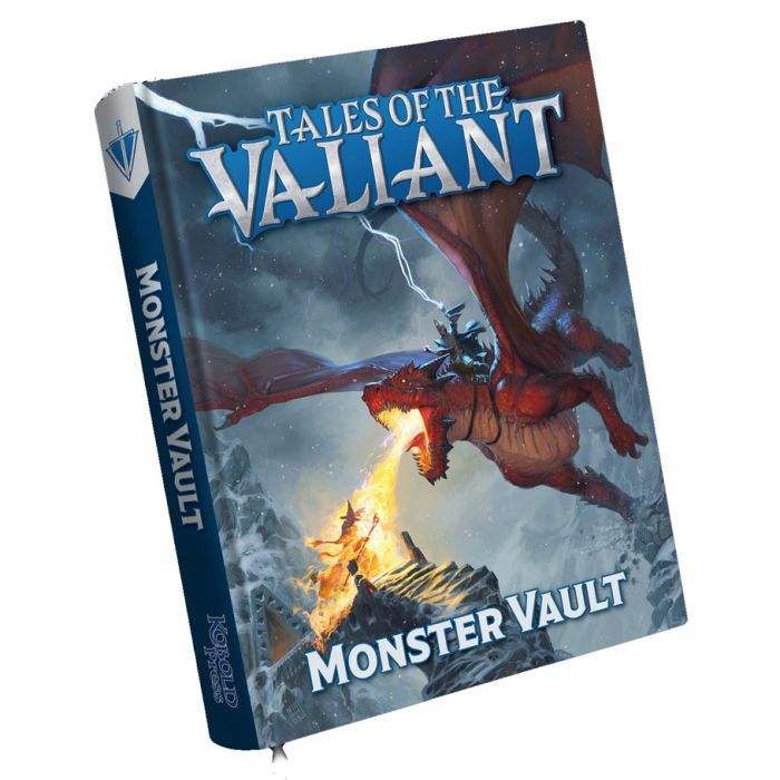 Tales of the Valiant: Gift Set - Monster Vault" with a warrior riding a fire-breathing red dragon on the cover.