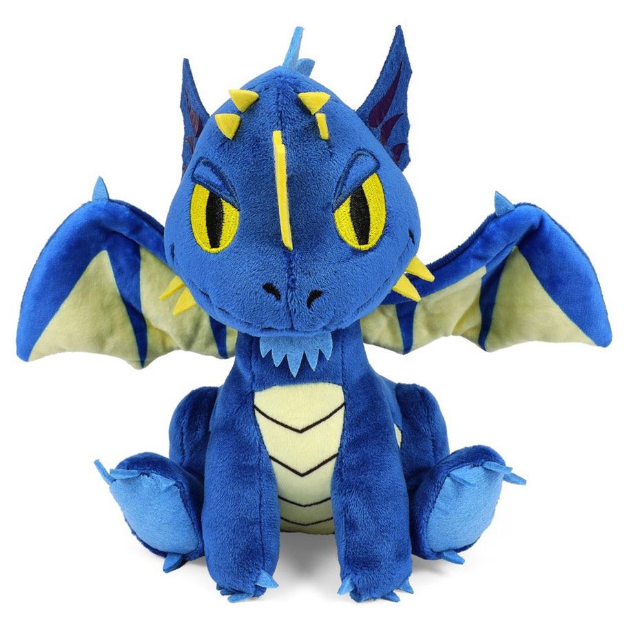 D&D: Blue Dragon Phunny Plush - Blue dragon plush with yellow eyes, cream belly scales, wing membranes, and soft fabric details.