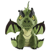 D&D: Green Dragon Phunny Plush (PREORDER) - Green dragon plush with large yellow eyes, black horns, wings, and stitched scales on soft fabric.