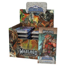 Warlord: Saga of the Storm - Into the Accordlands - Booster Display - Colorful booster display box featuring fantasy artwork with warriors and creatures, branded Warlord Saga of the Storm.