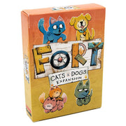 Fort: Cats & Dogs Expansion - Orange rectangular box featuring colorful cartoon cats and dogs and bold block letters spelling "Fort Cats & Dogs Expansion".