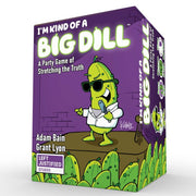 I'm Kind of a Big Dill - Purple rectangular game box featuring a cartoon pickle character wearing sunglasses and a white robe, titled "I'm Kind of a.