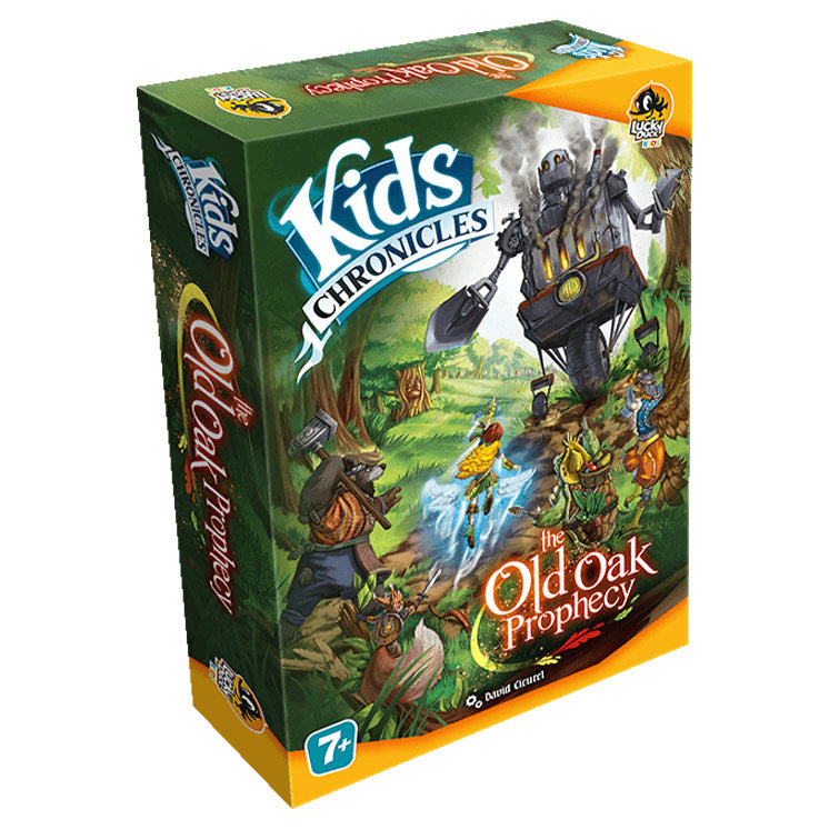 Kids Chronicles: The Old Oak Prophecy - Kids Chronicles board game box featuring vibrant fantasy artwork with anthropomorphic animals and an ancient oak tree on.
