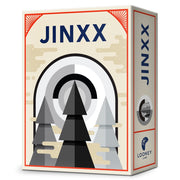 Jinxx - Jinxx strategy game box with black, gray, and white arrow design on beige background and red border accents.