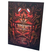 Heliana's Guide to Monster Hunting: L'Arsène's Crafting Catalogue - Dark fantasy-themed book cover with red and orange fiery illustration, stylized mask, and bold text "L'Arsène's Crafting.